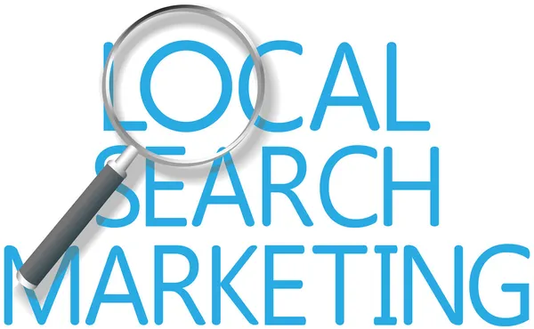 Trouver l'outil de marketing de recherche local — Image vectorielle