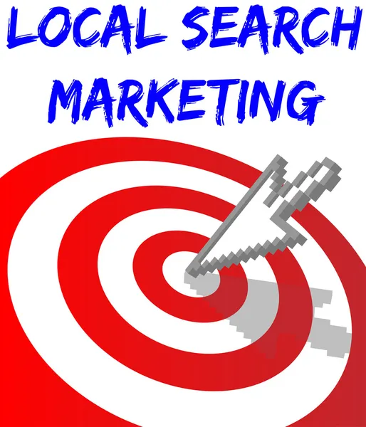 Encontrar Busca Local Marketing Alvo — Vetor de Stock