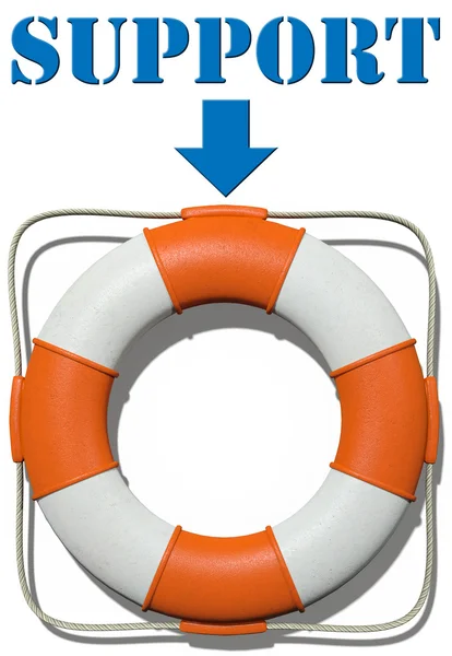 Point to Lifebuoy Soutien trouver de l'aide — Photo