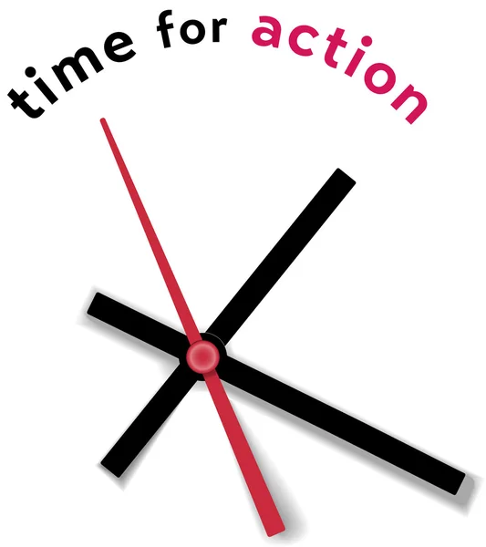Zaman saati hareketi eylem çağrısı — Stok Vektör
