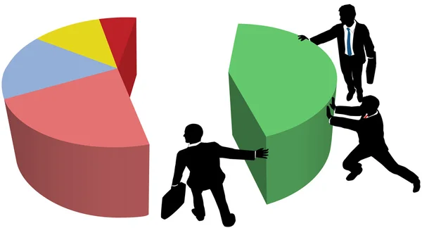 Equipe de negócios cresce vendas de market share —  Vetores de Stock