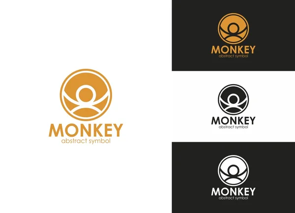 猴子符号抽象徽标 — 图库矢量图片
