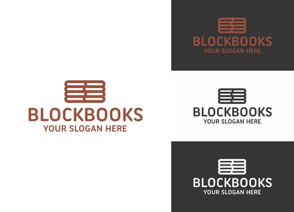 Blokowanie książek logo prosty i minimalny logotyp — Wektor stockowy