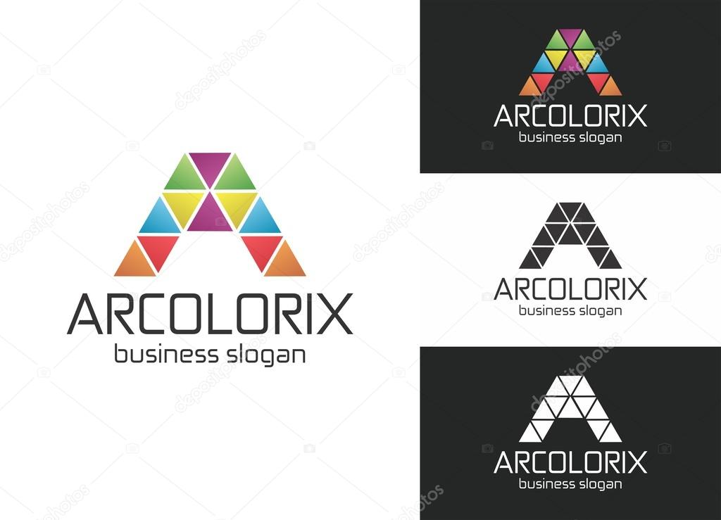 Arcolorix A Letter Logo template