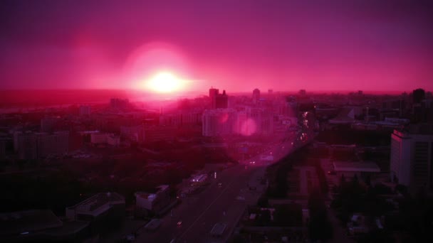 Pôr do sol em Novosibirsk, Rússia — Vídeo de Stock