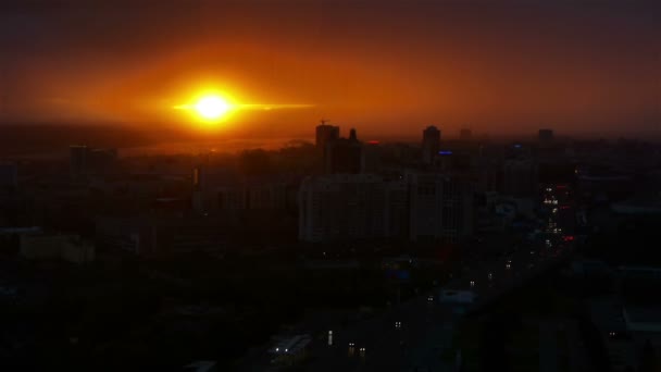 Sunset at Novosibirsk, Russia — Stock Video