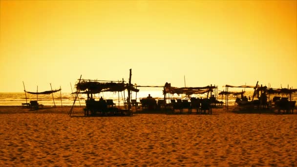 Goa pláž při západu slunce — Stock video