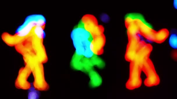 Dansende meisjes neon teken — Stockvideo