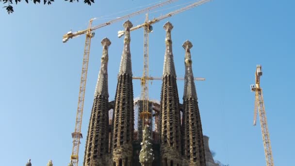 Sagrada Familia, Barcelona, Španělsko — Stock video
