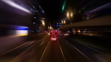 Hong kong - 3 Eylül 2012: hong Kong, timelapse merkezi işlek cadde üzerinde otobüs yolculuğu.