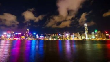gece Hong kong. Timelapse