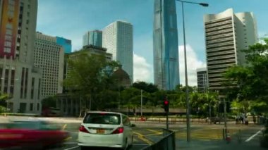 Hong kong - 3 Eylül: yoğun bir gün timelapse merkezinde sokak trafik. 3 Eylül 2012, hong kong.