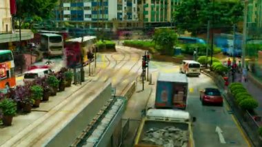 Hong kong - 4 Eylül 2012: yoğun bir gün timelapse sokak trafik hong Kong.