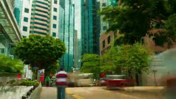 Hong Kong 'da sokak trafiği, zaman ayarlı. — Stok video