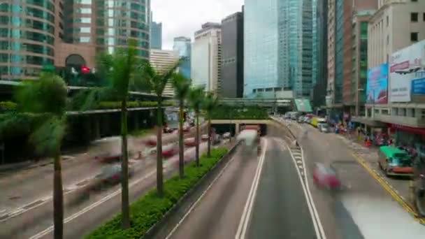 Hong kong - 3 Eylül: yoğun bir gün timelapse merkezinde sokak trafik. 3 Eylül 2012, hong kong. — Stok video