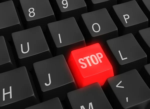 Zastavit klávesu klávesnice — Stock fotografie