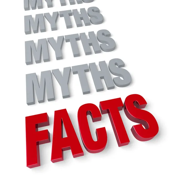 Koniec fakty mity — Zdjęcie stockowe