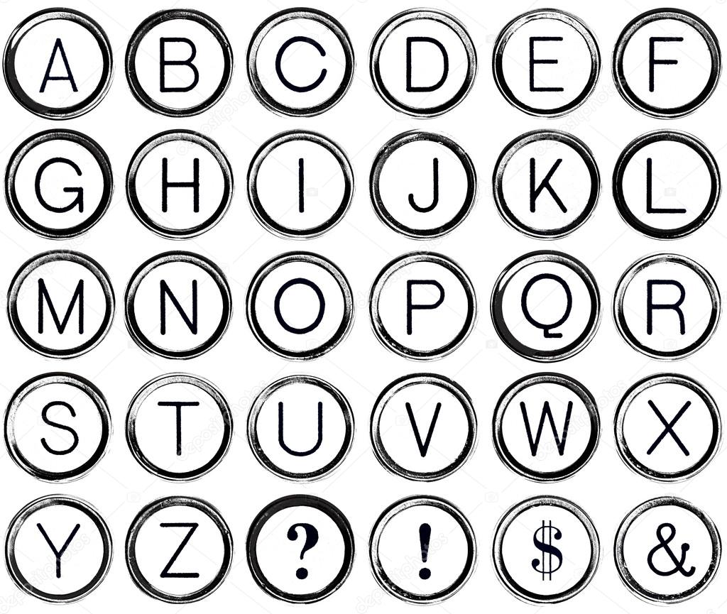 Grunge Alphabet from Vintage Typewriter Keys Stock Photo © mcarrel