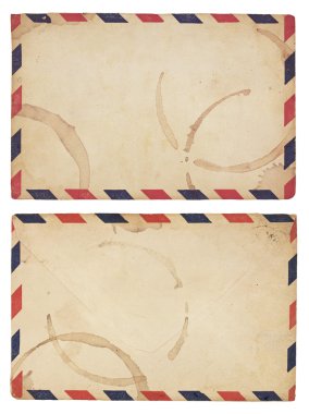 Vintage, kahve lekeli havayolu zarf