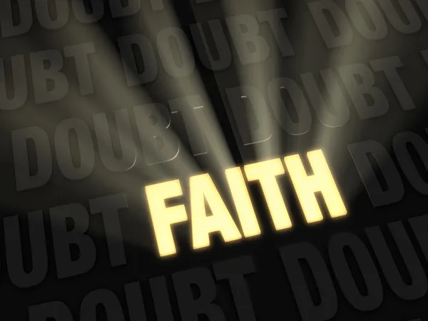 Віра затьмарює сумнівів — стокове фото
