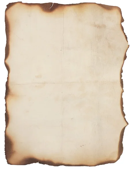 Yanık kenarları ile çok eski kağıt — Stok fotoğraf