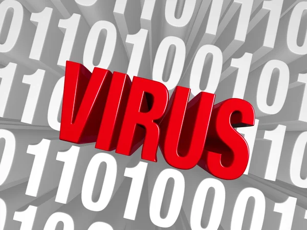 Ein Virus im Computercode eingebettet — Stockfoto