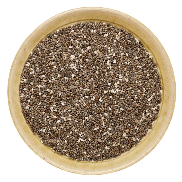 Bir kasedeki chia tohumları — Stok fotoğraf