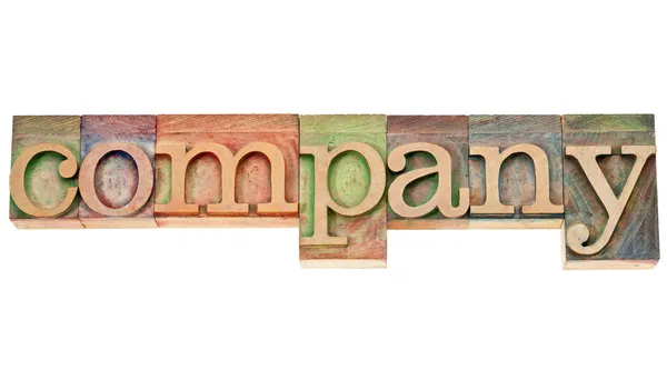 Company word in wood type — Stock Photo, Image
