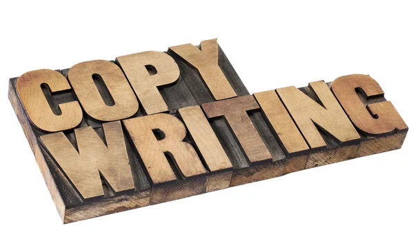 Palabra de copywriting en madera tipo —  Fotos de Stock