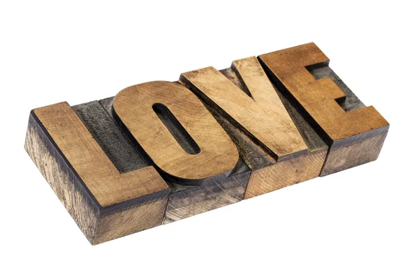 Parola d'amore nel tipo di legno — Foto Stock