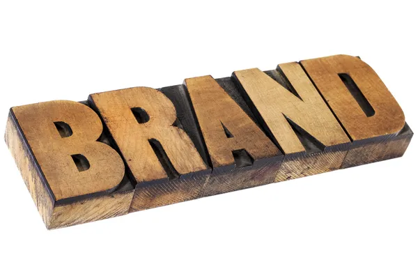 Brand in letterpress wood type — Stock Photo, Image