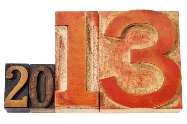 Year 2013 in wood type — Stock Photo, Image