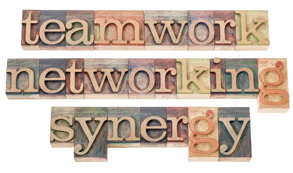 Teamwork, netwerken en synergie — Stockfoto