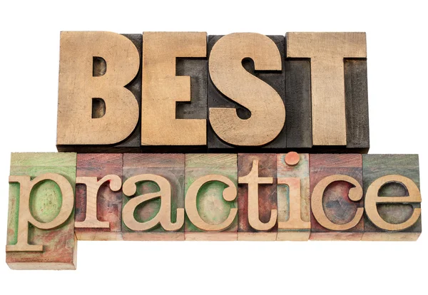 Best practice in wood type — Stock Photo, Image