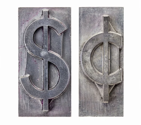 Символы доллара и цента — стоковое фото