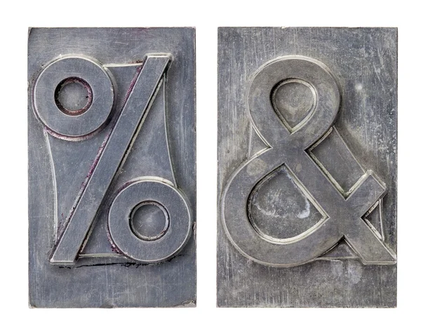 Prozent und Ampersand-Symbole — Stockfoto