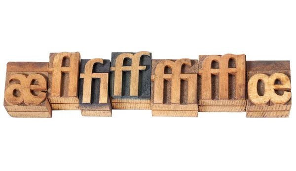 Ligature in wood type — Stock Photo, Image