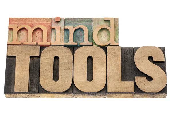 Mind tools i trä typre — Stockfoto