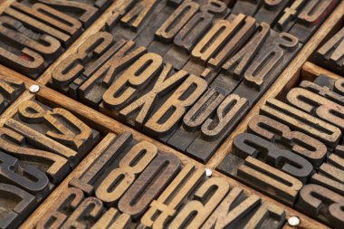 lettepress ağaç türü blokları