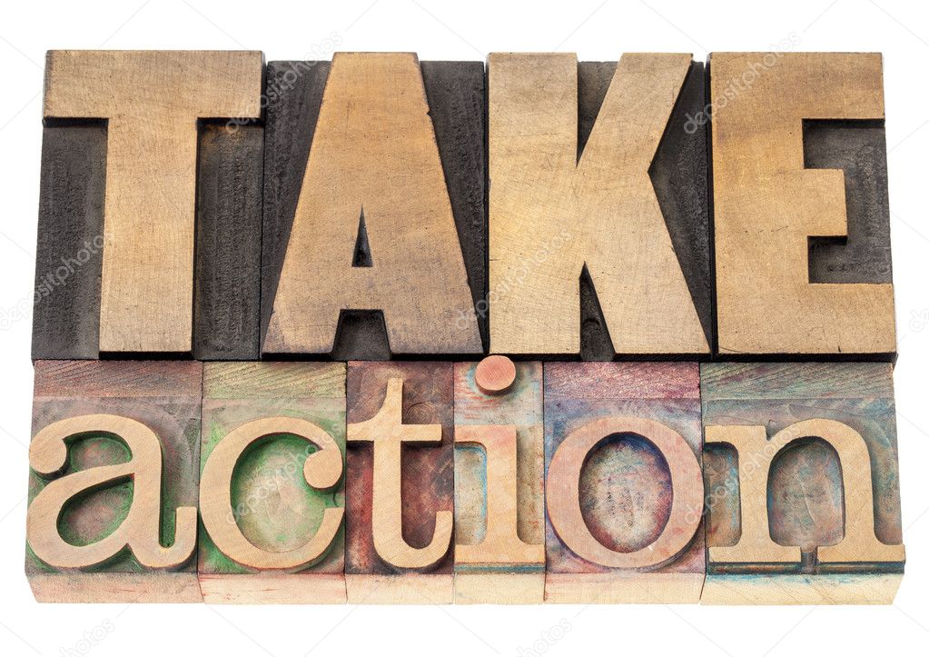 Take action in wood type