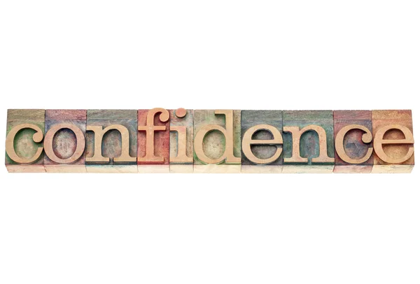 Confidence word in wood type — Stock Photo, Image