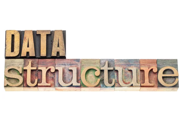 Data structure in wood type — Stock Photo, Image