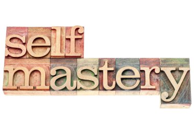 selfmastery word in wood type clipart