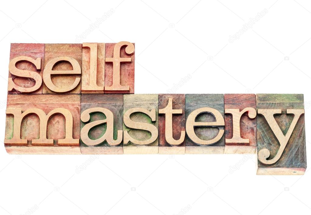 selfmastery word in wood type