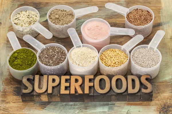 Scoops of superfoods — Stock Photo, Image