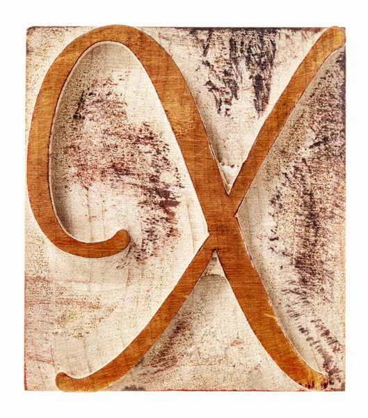 Ornamental letter X in wood type — Stock Photo, Image