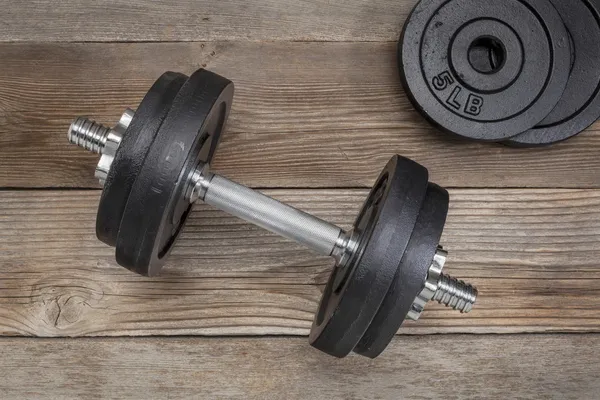 Cast iron dumbbell — Stockfoto