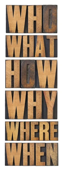 Questions in wood type — Stock Photo, Image