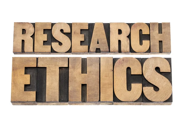Research ethics in wood type — Stock Photo, Image