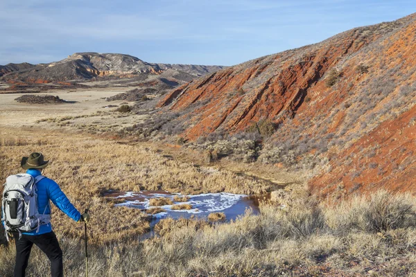 Turysta w chropowaty krajobraz colorado — Zdjęcie stockowe